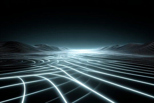 Cyber Blue Data Flow Illustration