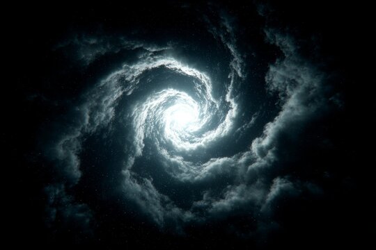 Abstract Spiral Galaxy Cosmic Dust 3D Render
