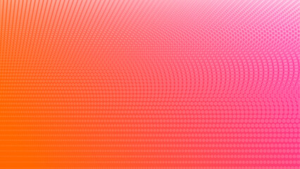 Abstract Orange to Pink Gradient Background with Diagonal Halftone Dots, Modern Vector Pattern