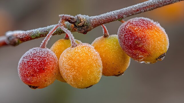 Winter Frost on Red Berries