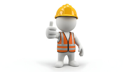 Construction worker giving thumbs up showing approval for building projects, renovations, and safety compliance in bright, modern designs for your next campaign