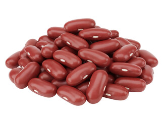 Pile of kidney beans isolated PNG on transparent background, red beans for healthy eating and vegetarian diet