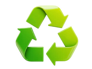 Obraz premium Green recycle symbol PNG isolated on transparent background, eco-friendly concept for environmental conservation and sustainable development