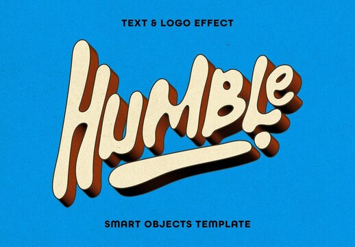 Retro 3D Text & Logo Effect Mockup