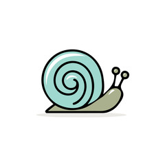 flat_2D_icon_of_a_snail_shell_isolated_on_a_white background, flat 2D icon, minimal design, simple illustration with EPS format design, An Attractive Minimalist design