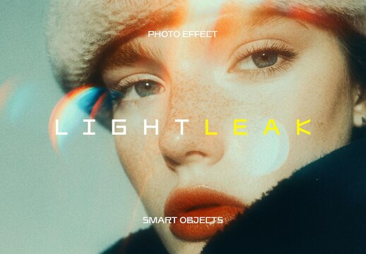 Light Leak Photo Effect Mockup