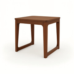 Minimalist wooden table design on a white background for modern interior decoration