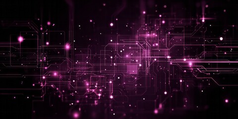 Futuristic digital interface glows with vibrant magenta light patterns against a dark backdrop