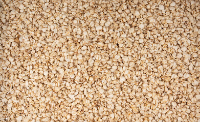 Puffed buckwheat textured background