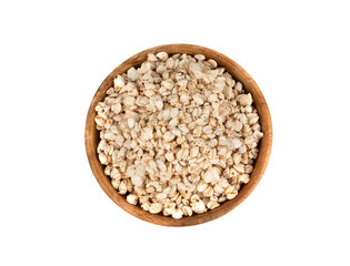 Puffed buckwheat isolated, crispy cereal breakfast, ancient healthy food