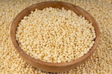 Puffed millet textured background