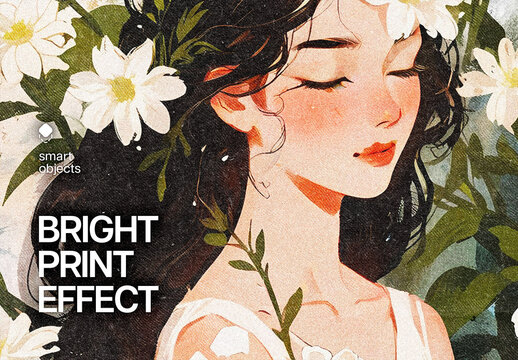 Bright Print Halftone Effect Mockup