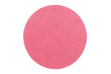 Pink felt circle cutout presenting a soft fabric texture on a transparent background for design elements