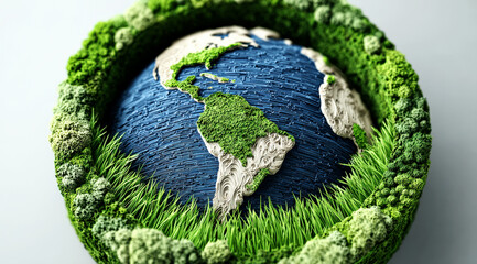 Green Earth Representation with Lush Vegetation Around
