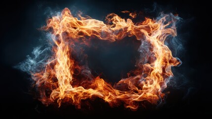 An artistic representation of vibrant flames and swirling smoke, creating a dynamic visual that captures the essence of energy, transformation, and intensity.