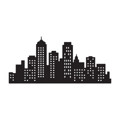 City skylines, silhouette of the city. Cityscape with buildings, Modern city with layers
