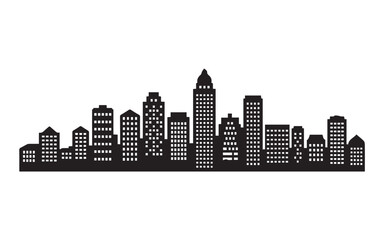 City skylines, silhouette of the city. Cityscape with buildings, Modern city with layers

