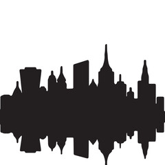 City skylines, silhouette of the city. Cityscape with buildings, Modern city with layers
