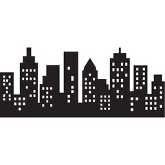 City skylines, silhouette of the city. Cityscape with buildings, Modern city with layers
