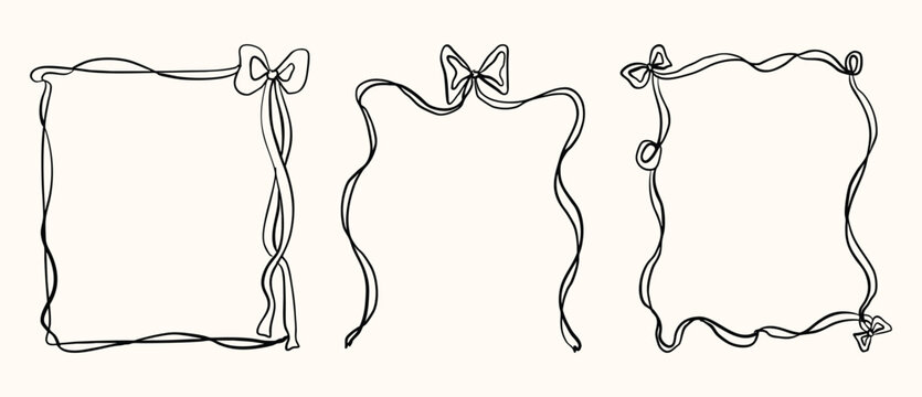 Elegant Decorative Coquette Bow Borders