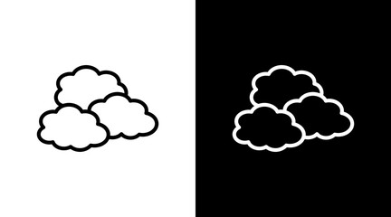 Cloudy  White Icon Set Design