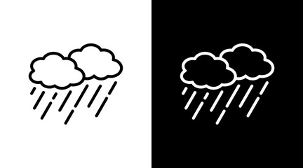 Rain  White Icon Set Design