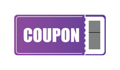 Purple coupon with barcode for discounts and savings
