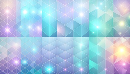 Obraz premium Stunning geometric background with vibrant pastel colors and sparkling lights, perfect for modern designs and creative projects that demand attention.