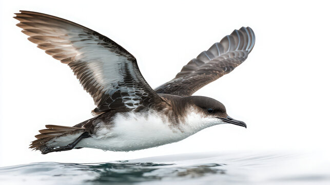 manx shearwater flying over water isolated on white background - Powered by Adobe