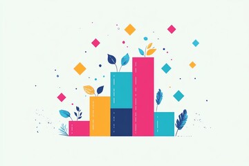 Fototapeta premium Leadership diagram flat design organizational growth theme animation colored pastel