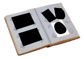 Empty Photo Album with Decorative Shapes