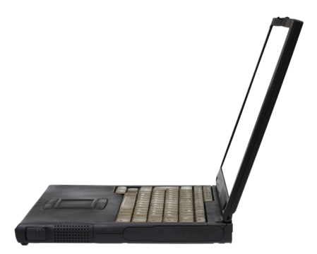 Vintage Laptop on White Background