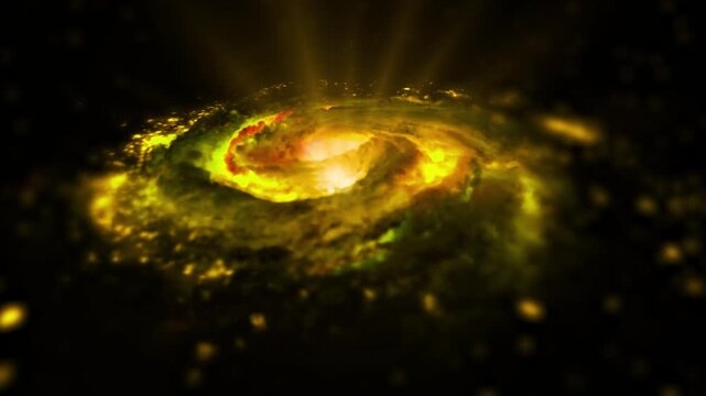 A bright, spiraling galaxy rotates in space, playing with plasma, energy, and light. You can use this animation in some of your astrological and cosmic projects, or use it as backgrounds.
