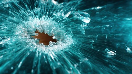 An artistic close-up of shattered glass, capturing the dynamic interplay of light and form which evokes sensations of fragility and resilience in life's moments.