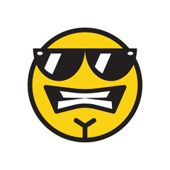 emoji smiling with sunglasses, vector illustration 