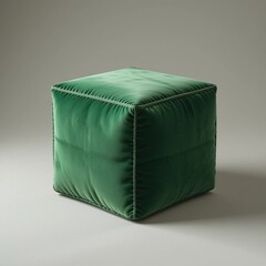 Green Fabric Cube Ottoman &ndash; Modern Minimalist Decor