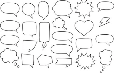Fototapeta premium Speech Bubble Collection: A diverse collection of speech bubble, each meticulously crafted, ready to convey thoughts, ideas, and messages in a range of shapes and styles.