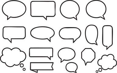 Obraz premium Communication Bubbles: A variety of speech bubbles showcase the diverse ways messages are conveyed. Perfect for illustrating dialogue, thoughts, and ideas.