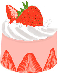 두개의 딸기 케이크 