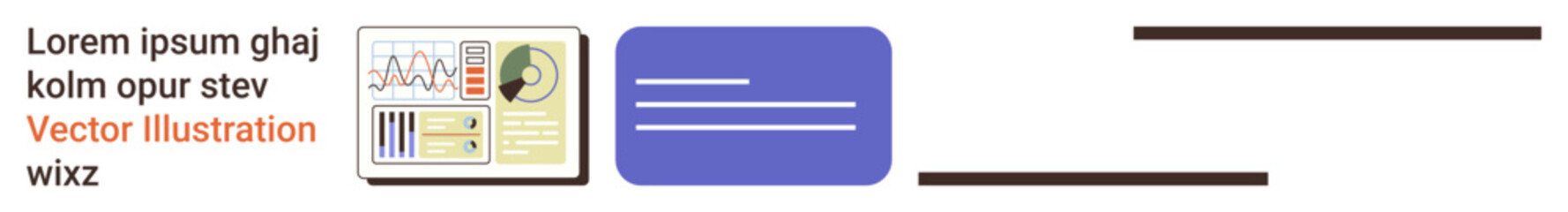 Obraz premium Data visualization, business analytics, education, presentations, infographics, digital marketing. Statistical charts, text blocks and visual elements displayed clearly. Data visualization