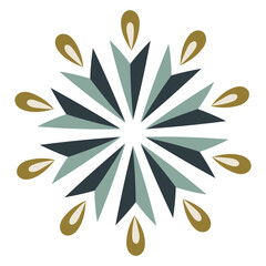 Stylized geometric star with cool winter shades and clean symmetry. Perfect for seasonal decor, holiday packaging, greeting cards, branding and Scandinavian inspired design. Flat vector illustration