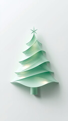 Elegant abstract holiday tree illustration featuring smooth curves and gentle gradients.