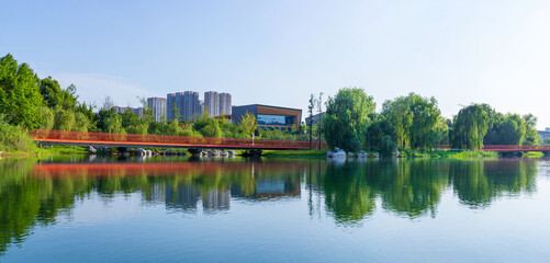 Obraz premium The natural scenery of Chengdu Jincheng Lake Park