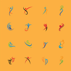 Human character logo sign