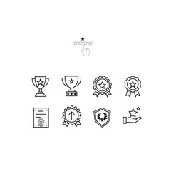 “Minimal Award and Achievement Line Icon Set”