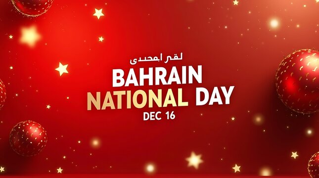 Bahrain national day december 16 festive background design.