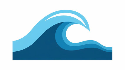 Obraz premium Stylized blue ocean wave illustration