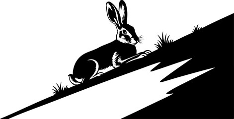 Running Hare Silhouette Illustration