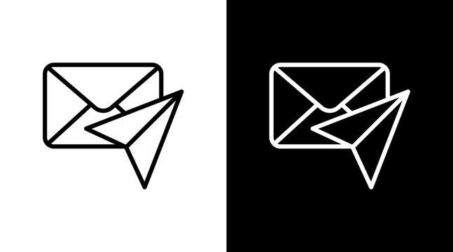 Send Message  White Icon Set Design