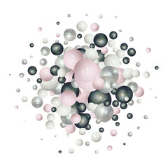 Abstract color balls geometric gradient color background. For graphic design. 3d render illustration. eps 10
